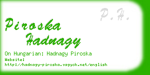 piroska hadnagy business card